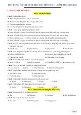 Đề cương ôn tập Học kì 1 Tin học 11 năm 2023–2024 trường THPT Yên Dũng số 2 (Bắc Ninh)
